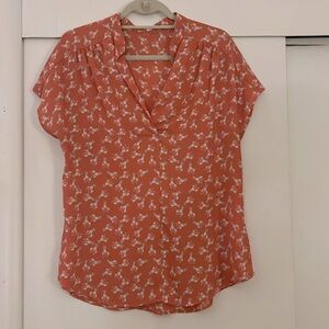 Cap sleeve blouse with cute lobster print